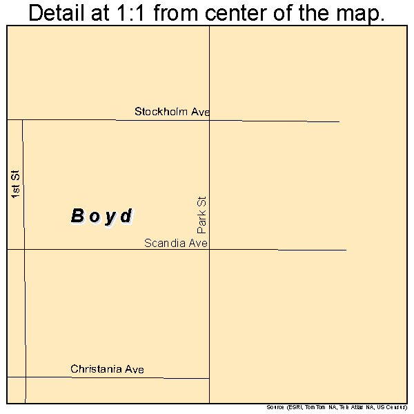 Boyd, Minnesota road map detail