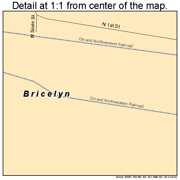 Bricelyn, Minnesota road map detail