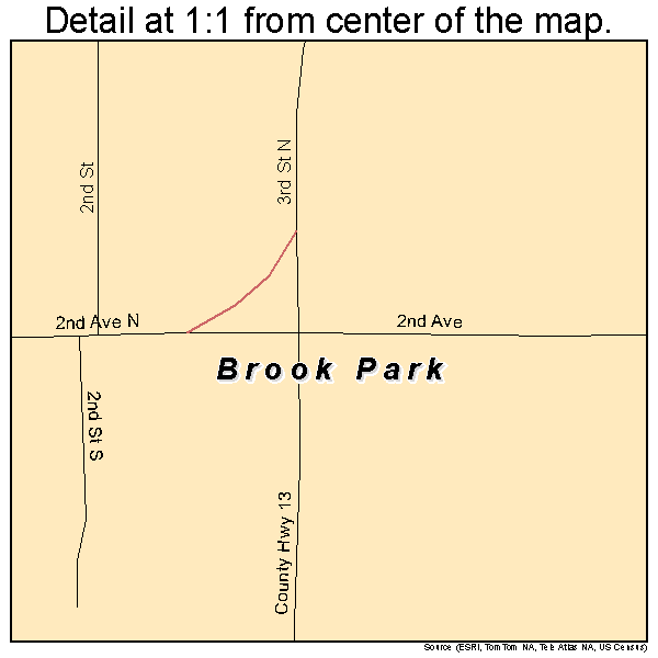 Brook Park, Minnesota road map detail