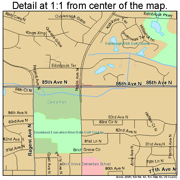 Brooklyn Park, Minnesota road map detail