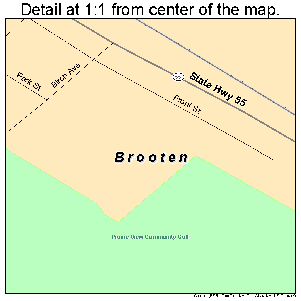 Brooten, Minnesota road map detail