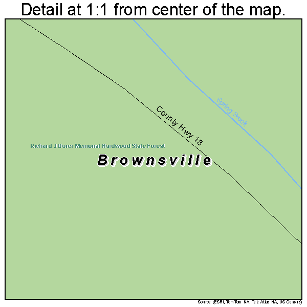 Brownsville, Minnesota road map detail