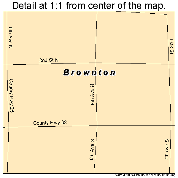 Brownton, Minnesota road map detail