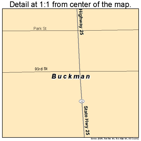 Buckman, Minnesota road map detail