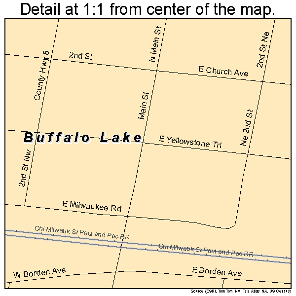 Buffalo Lake, Minnesota road map detail