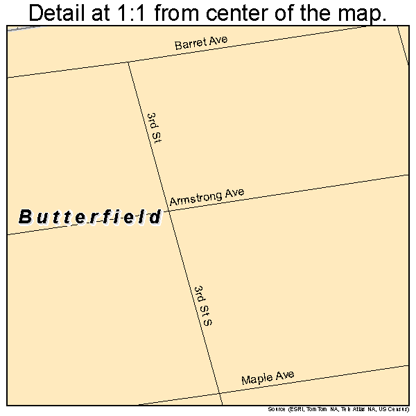 Butterfield, Minnesota road map detail
