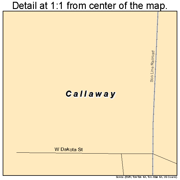 Callaway, Minnesota road map detail