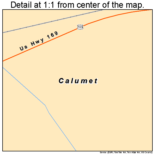 Calumet, Minnesota road map detail