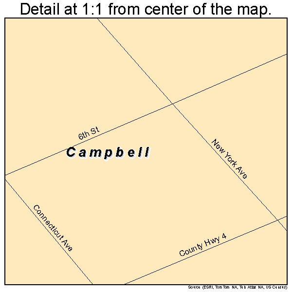 Campbell, Minnesota road map detail