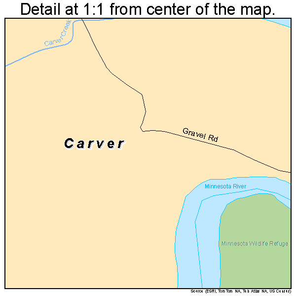 Carver, Minnesota road map detail