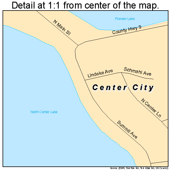 Center City, Minnesota road map detail