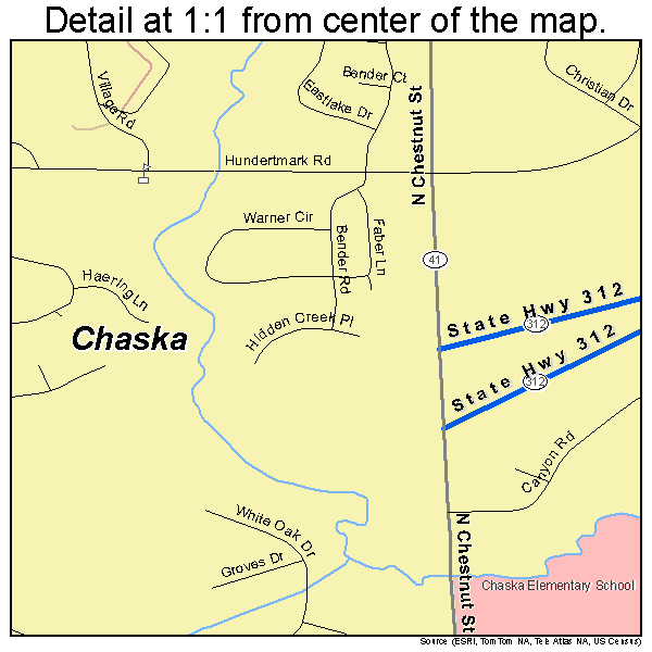 Chaska, Minnesota road map detail