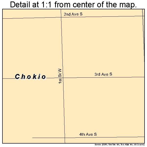 Chokio, Minnesota road map detail