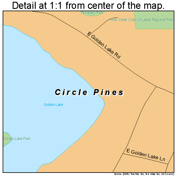 Circle Pines, Minnesota road map detail