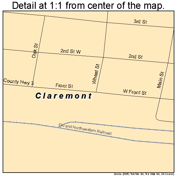 Claremont, Minnesota road map detail