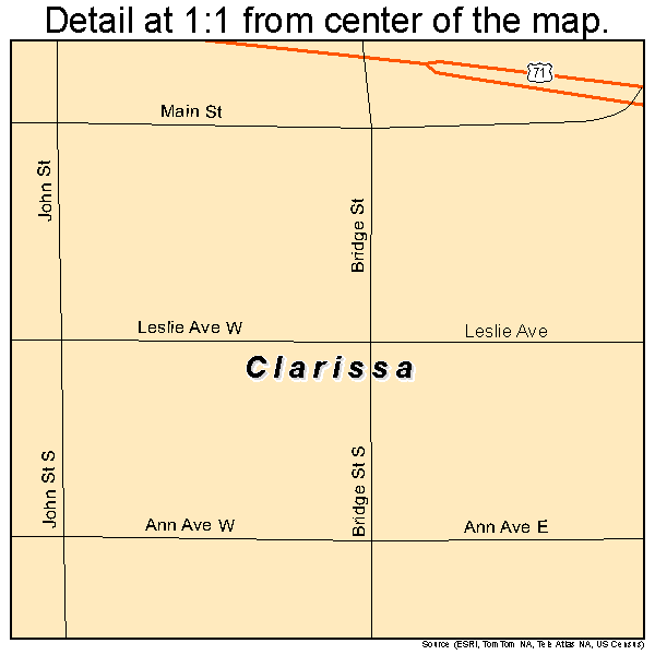 Clarissa, Minnesota road map detail