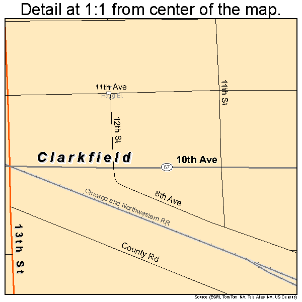 Clarkfield, Minnesota road map detail
