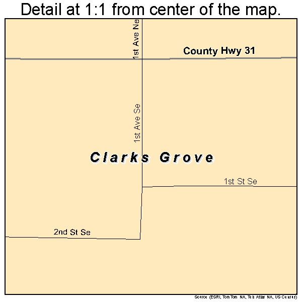 Clarks Grove, Minnesota road map detail