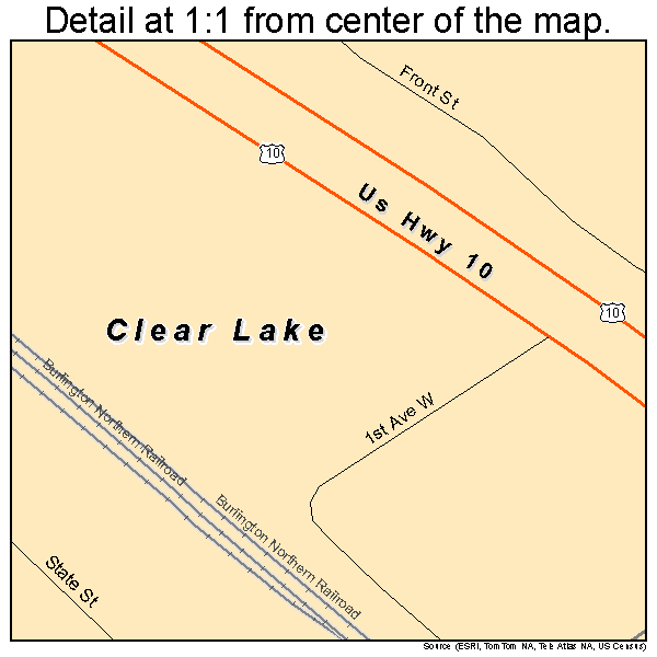 Clear Lake, Minnesota road map detail