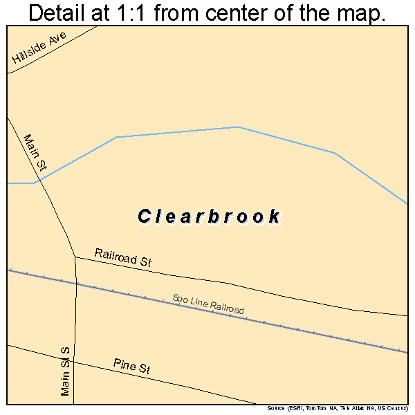 Clearbrook, Minnesota road map detail