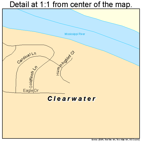 Clearwater, Minnesota road map detail