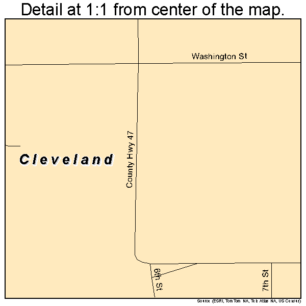 Cleveland, Minnesota road map detail