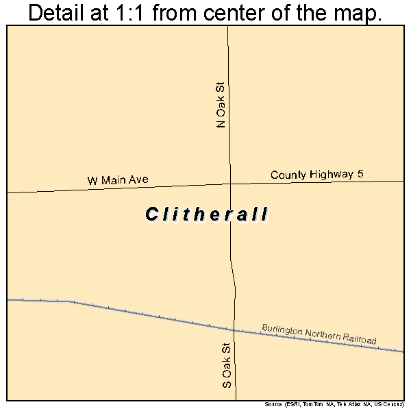 Clitherall, Minnesota road map detail