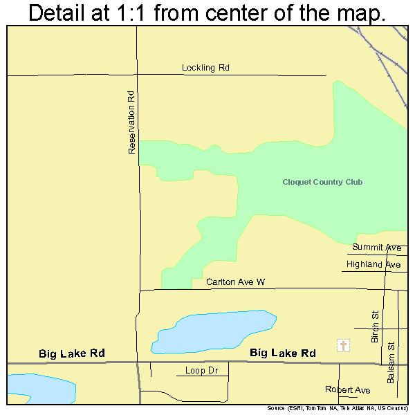 Cloquet, Minnesota road map detail