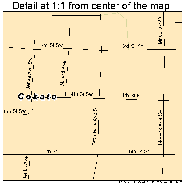 Cokato, Minnesota road map detail