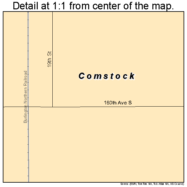 Comstock, Minnesota road map detail