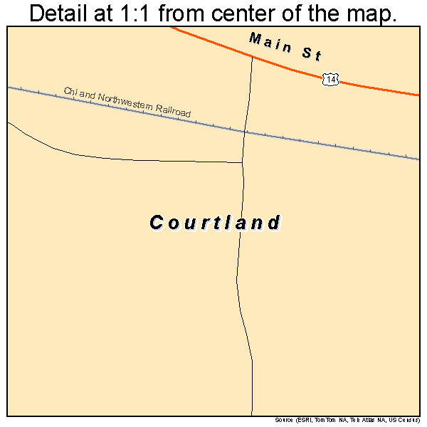 Courtland, Minnesota road map detail