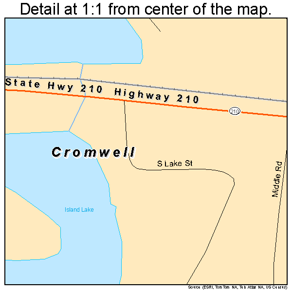 Cromwell, Minnesota road map detail