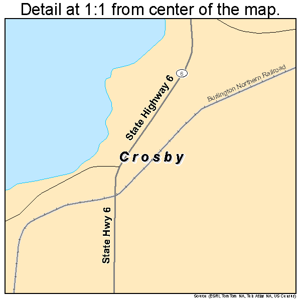 Crosby, Minnesota road map detail