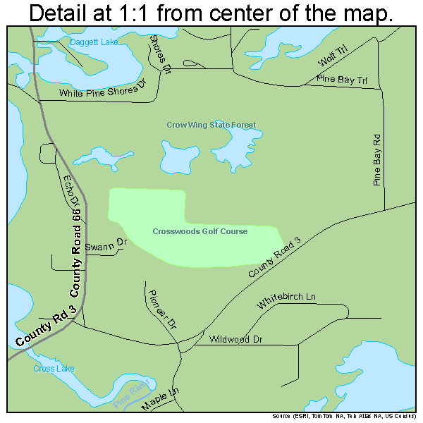 Crosslake, Minnesota road map detail