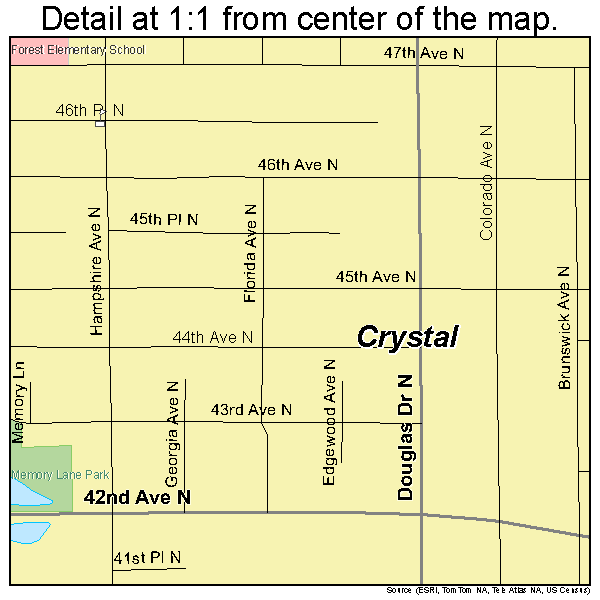 Crystal, Minnesota road map detail
