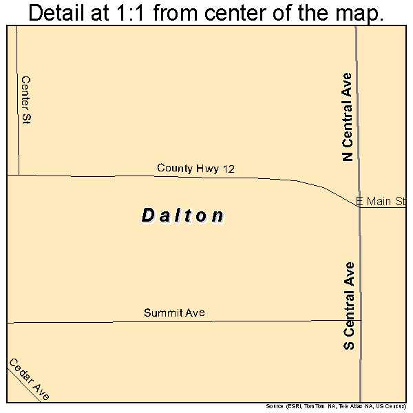 Dalton, Minnesota road map detail
