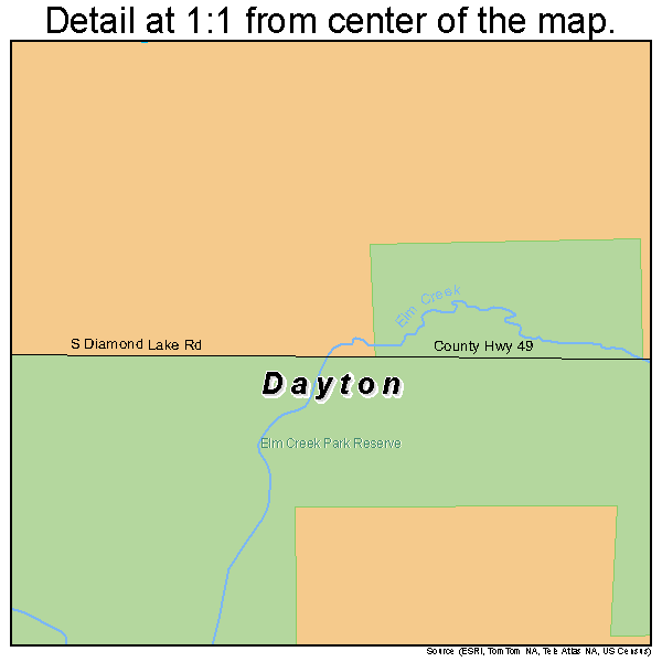 Dayton, Minnesota road map detail