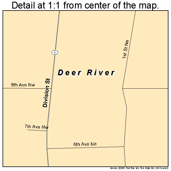 Deer River, Minnesota road map detail