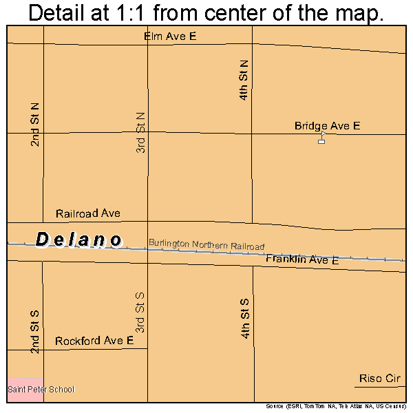 Delano, Minnesota road map detail