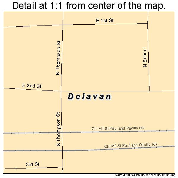 Delavan, Minnesota road map detail
