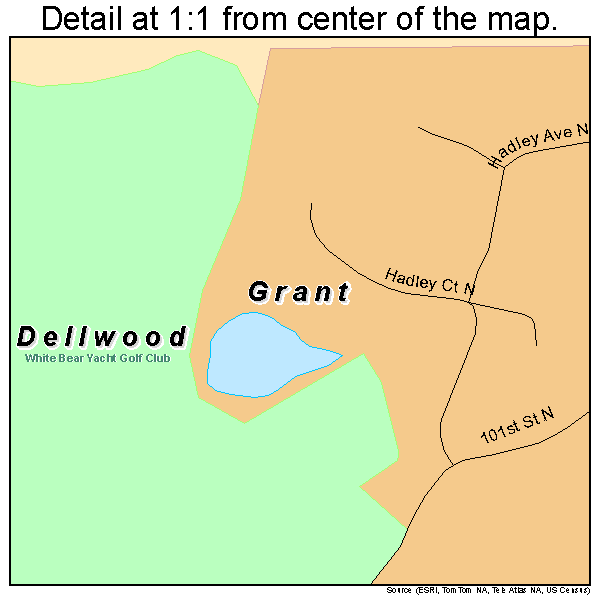 Dellwood, Minnesota road map detail