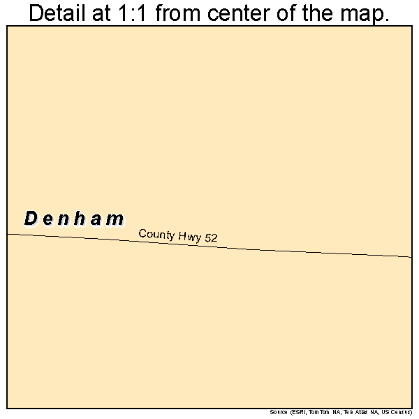 Denham, Minnesota road map detail