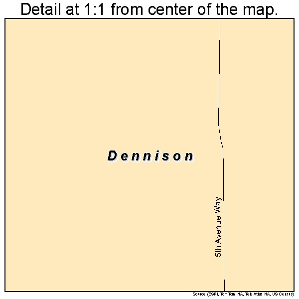 Dennison, Minnesota road map detail