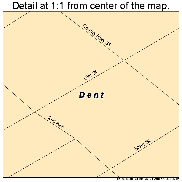 Dent, Minnesota road map detail
