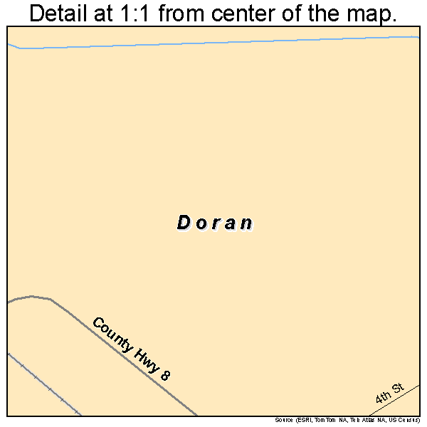 Doran, Minnesota road map detail