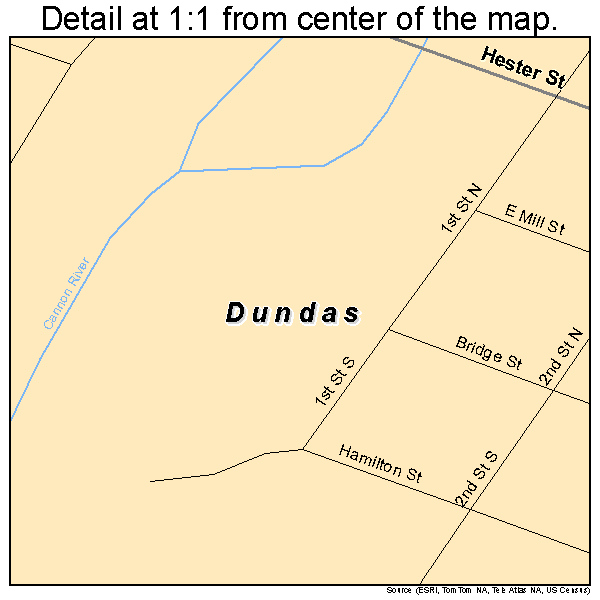 Dundas, Minnesota road map detail