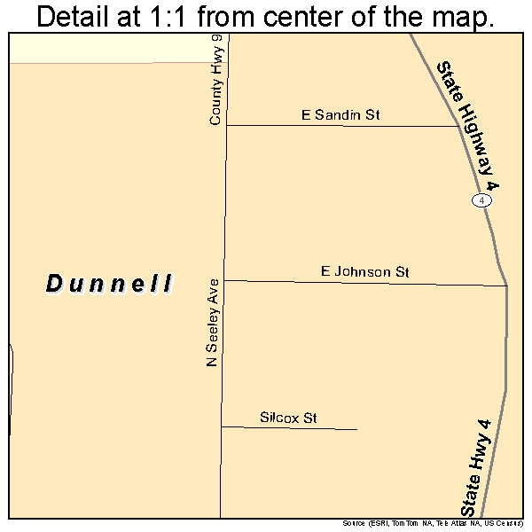 Dunnell, Minnesota road map detail