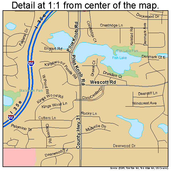 Eagan, Minnesota road map detail