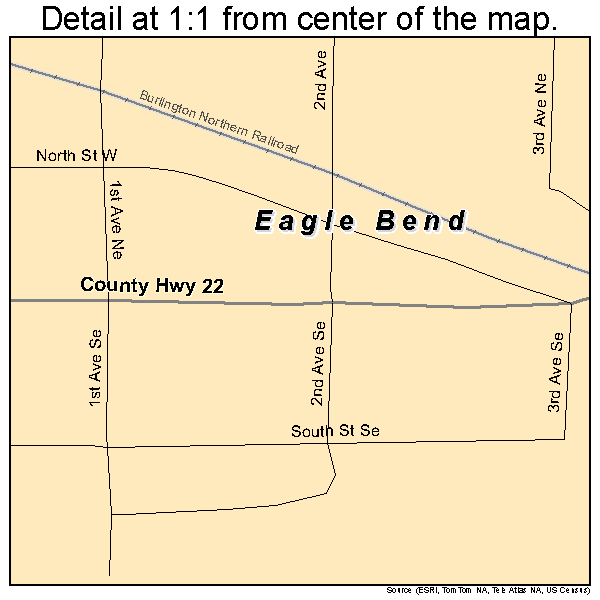Eagle Bend, Minnesota road map detail