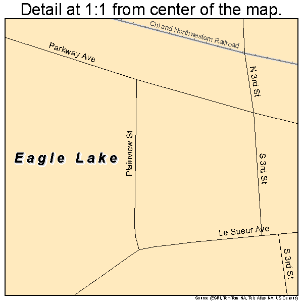 Eagle Lake, Minnesota road map detail